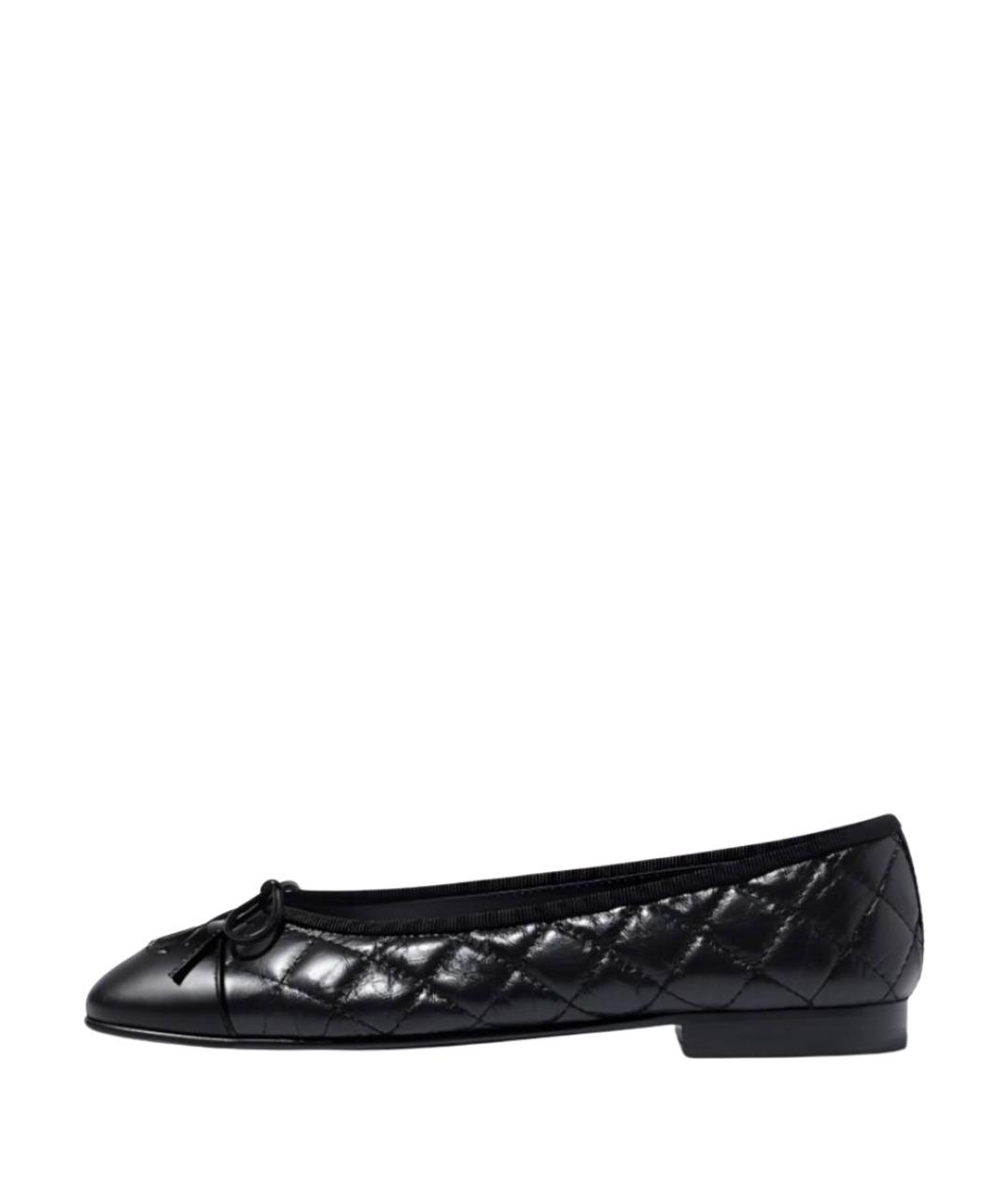 CHANEL Черные кожаные балетки, фото 1