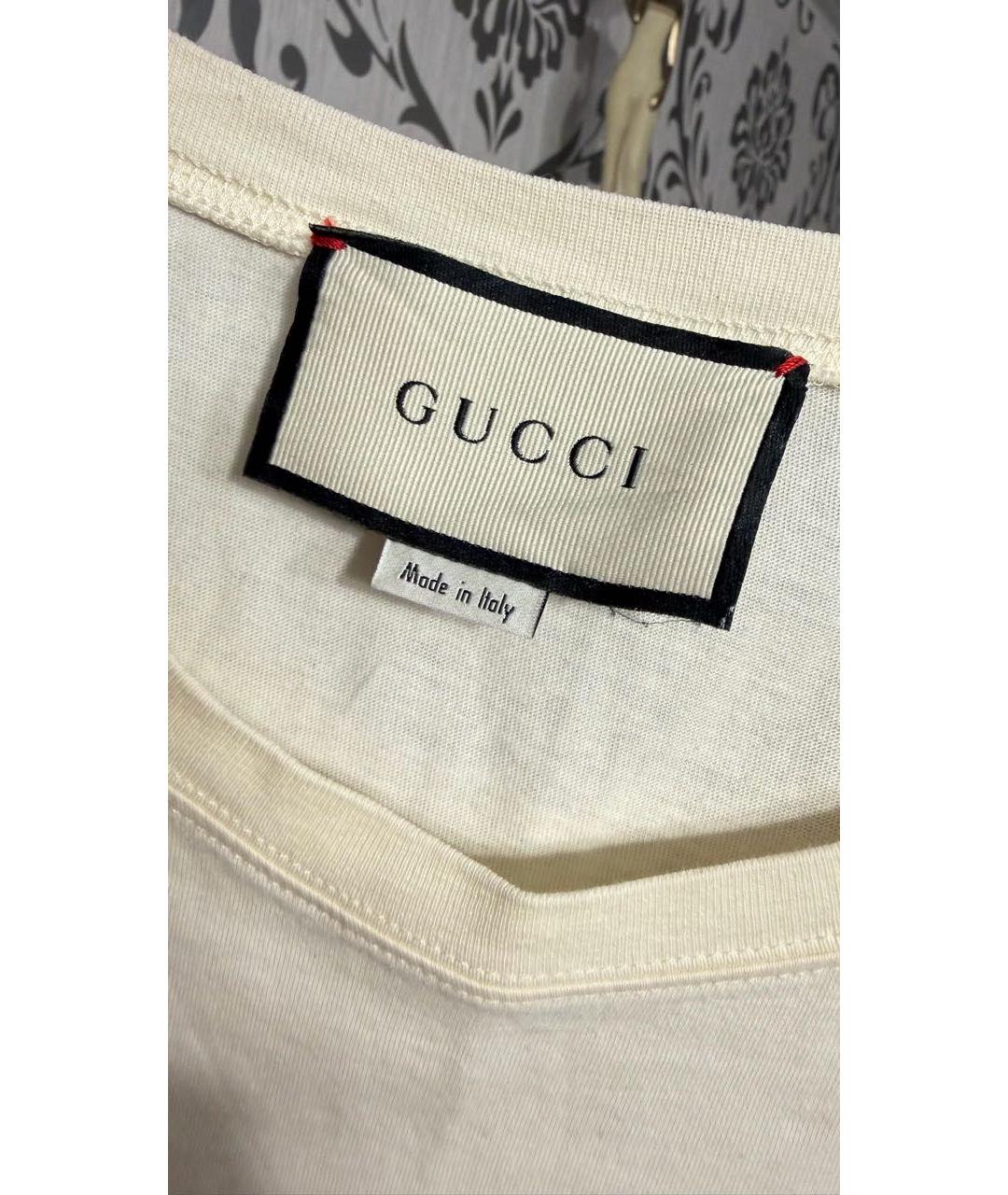GUCCI Бежевая хлопковая футболка, фото 3