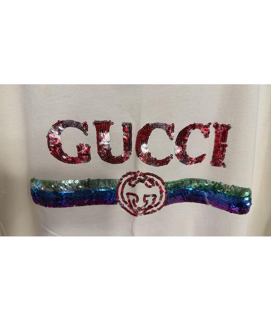 GUCCI Бежевая хлопковая футболка, фото 4