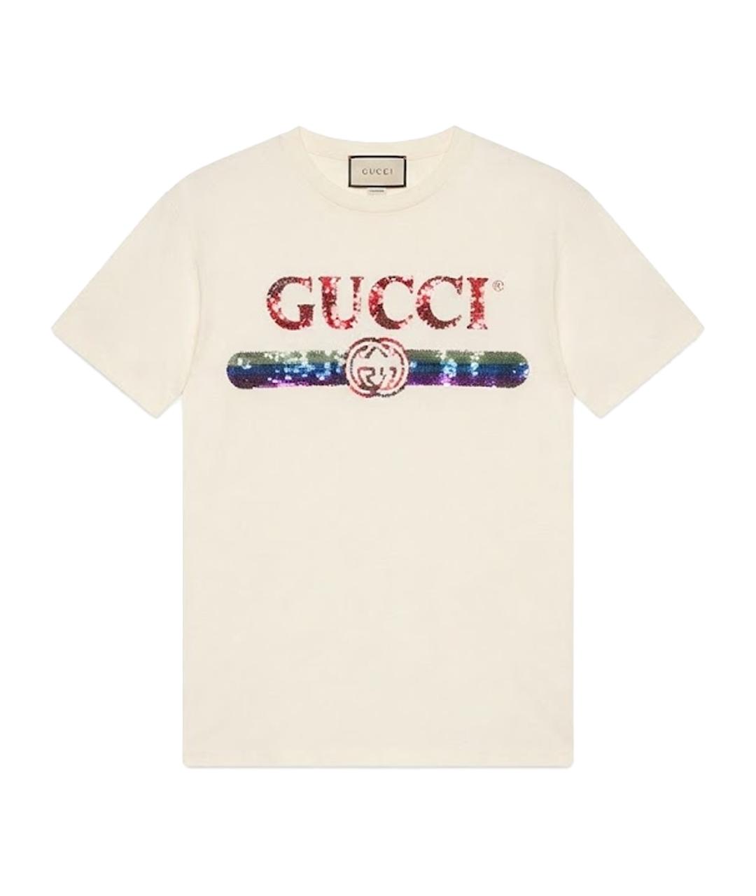 GUCCI Бежевая хлопковая футболка, фото 1