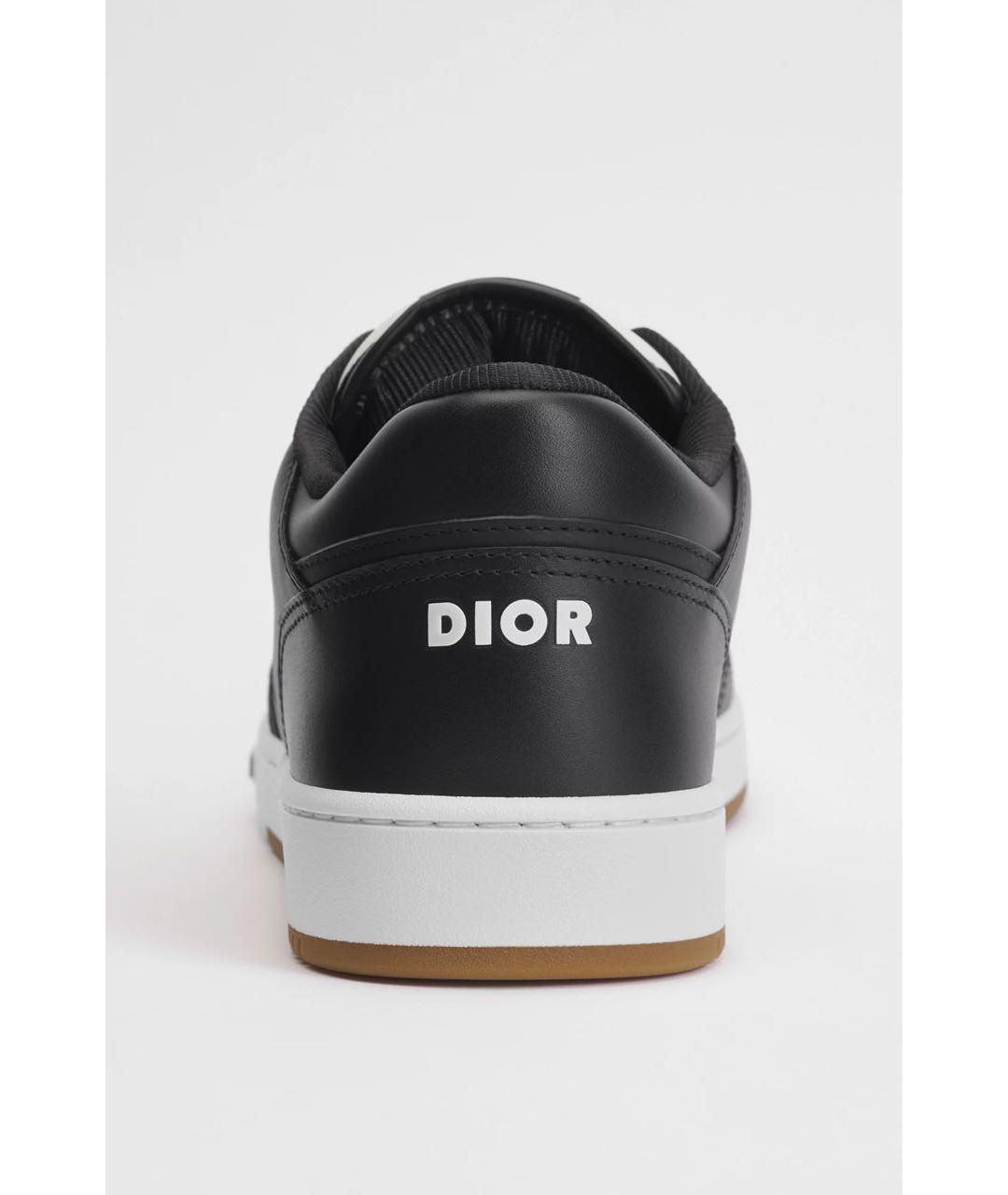 CHRISTIAN DIOR Черные кожаные низкие кроссовки / кеды, фото 4