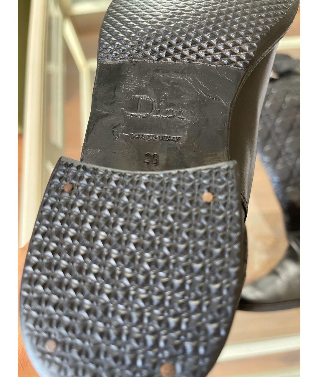 CHRISTIAN DIOR Черные кожаные сапоги, фото 5