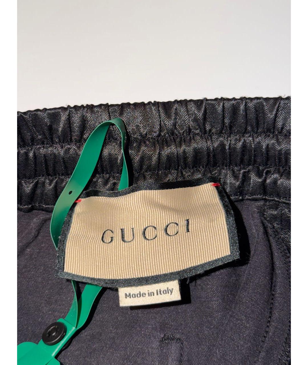 GUCCI Черные хлопковые повседневные брюки, фото 4