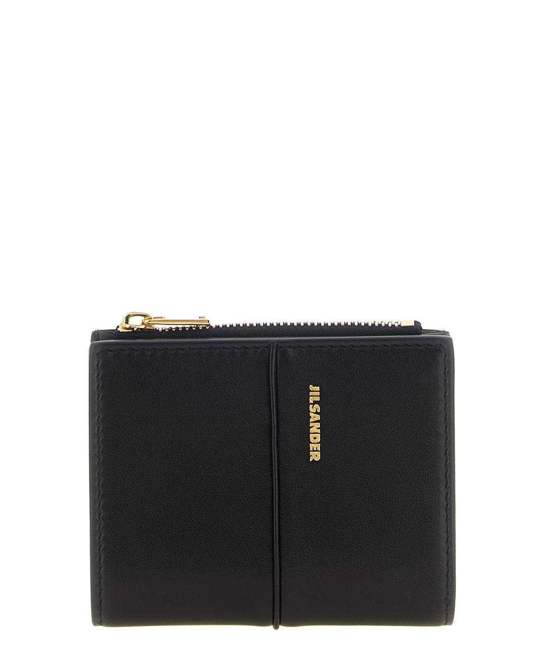 JIL SANDER Черный кожаный кошелек, фото 1