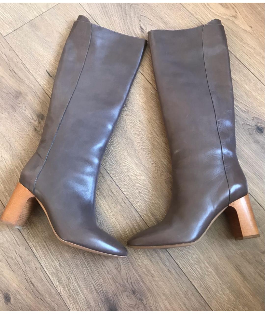 CHLOE Коричневые кожаные сапоги, фото 2