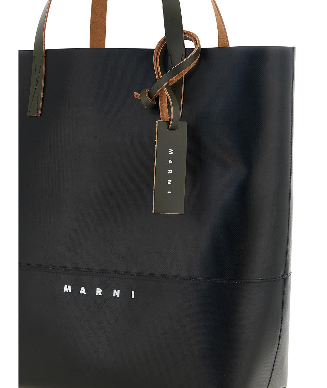 MARNI Черная синтетическая сумка тоут, фото 3