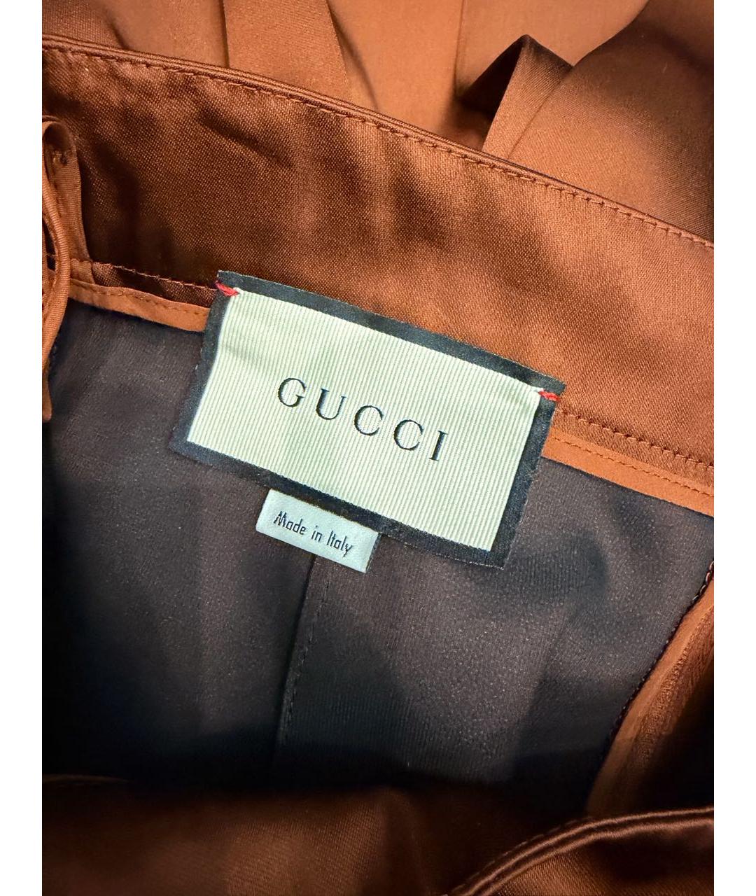 GUCCI Коричневая ацетатная юбка миди, фото 5