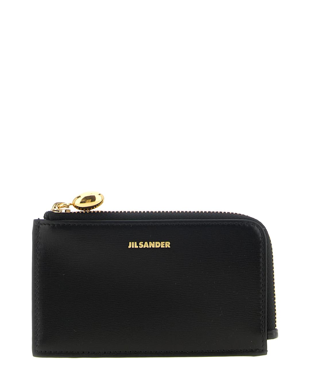 JIL SANDER Черный кожаный кардхолдер, фото 1