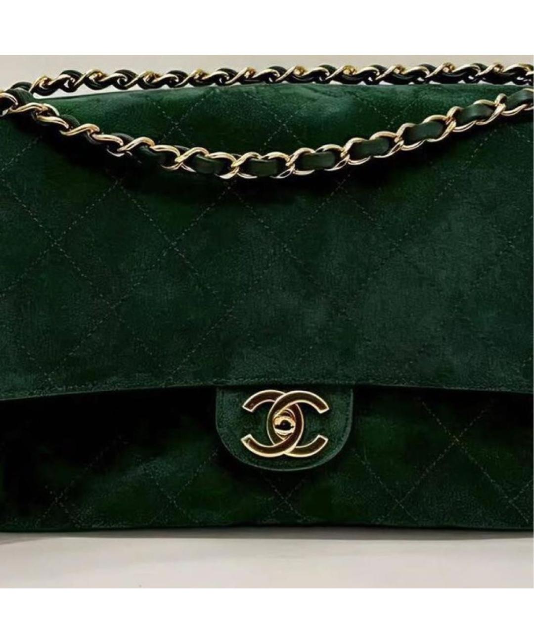 CHANEL Зеленая замшевая сумка через плечо, фото 3