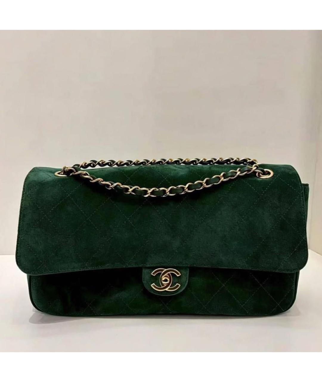 CHANEL Зеленая замшевая сумка через плечо, фото 2