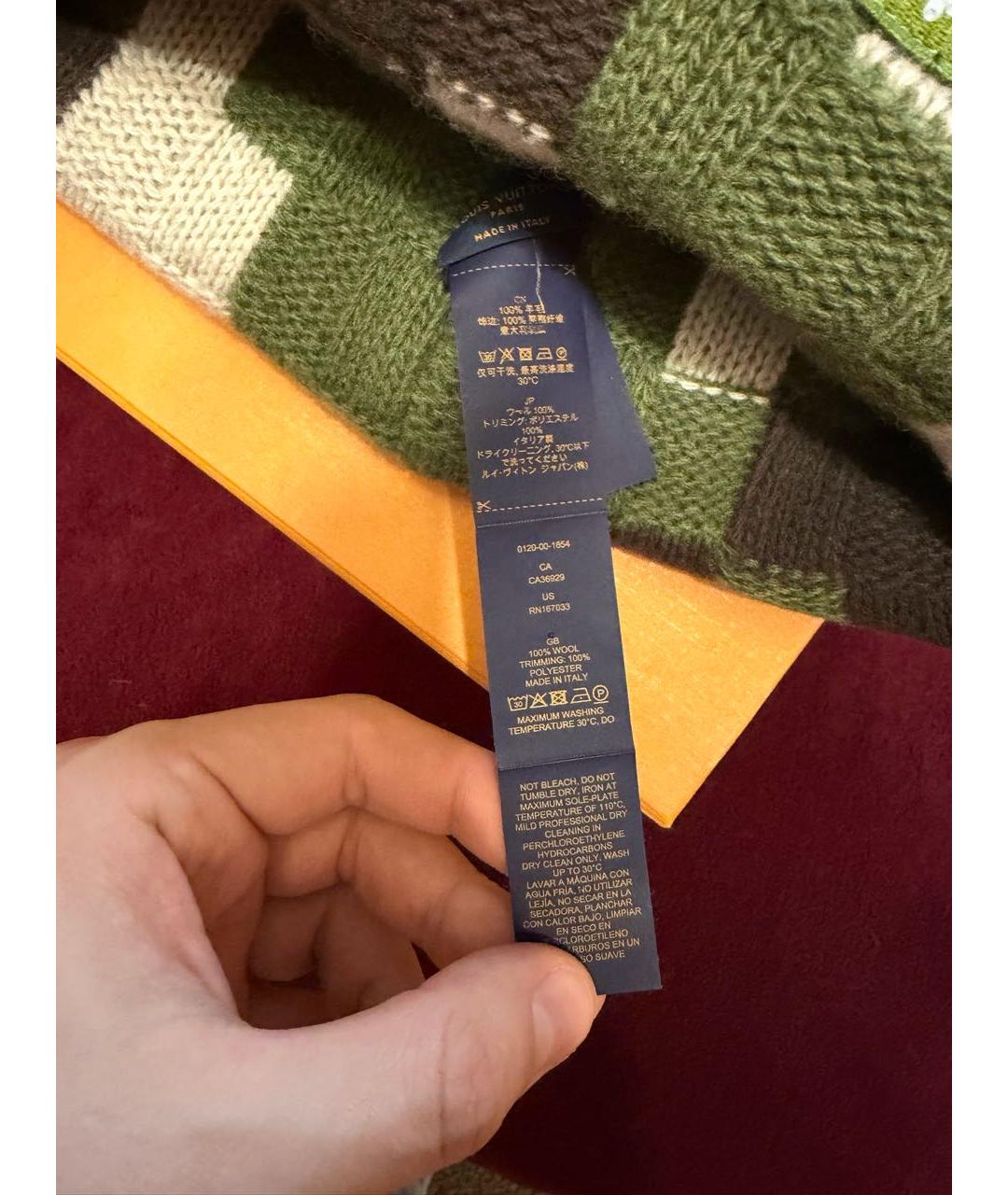 LOUIS VUITTON Зеленая шерстяная шапка, фото 4
