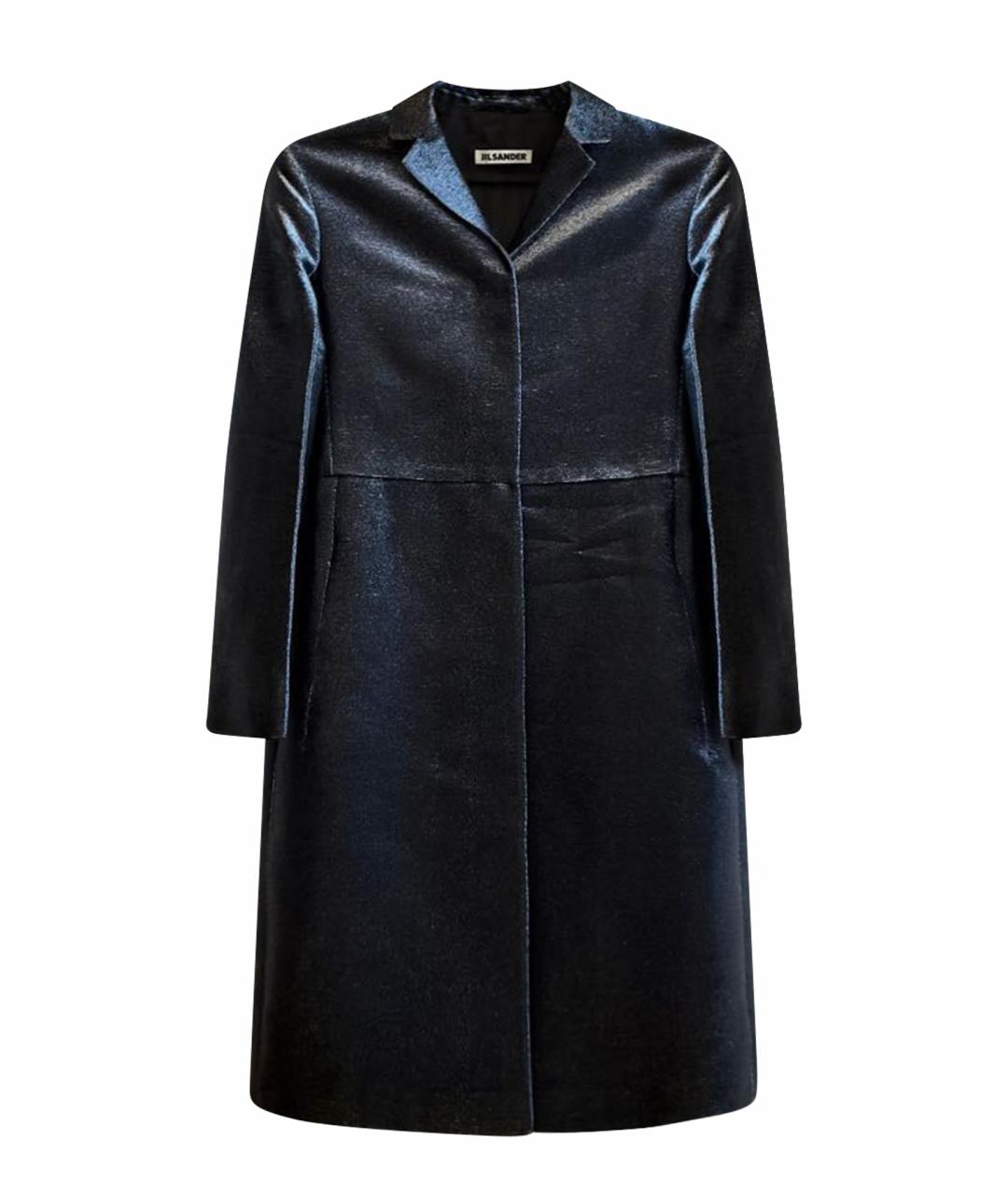 JIL SANDER Серебряное купровое пальто, фото 1