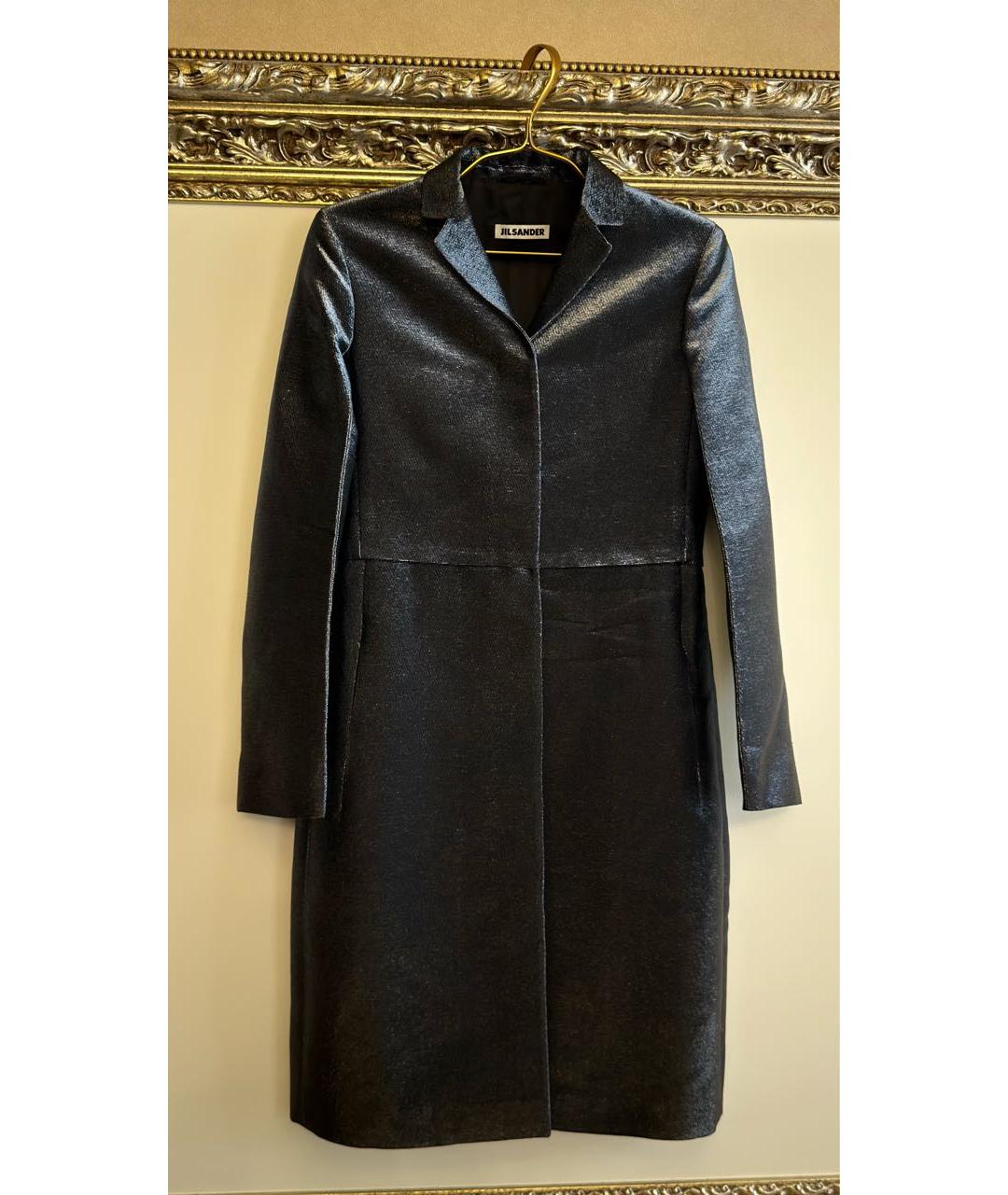 JIL SANDER Серебряное купровое пальто, фото 5