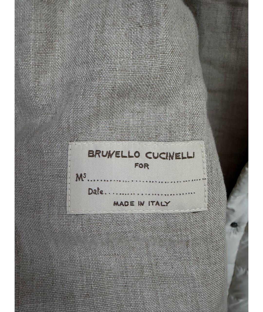 BRUNELLO CUCINELLI Бежевый полиамидовый пуховик, фото 7