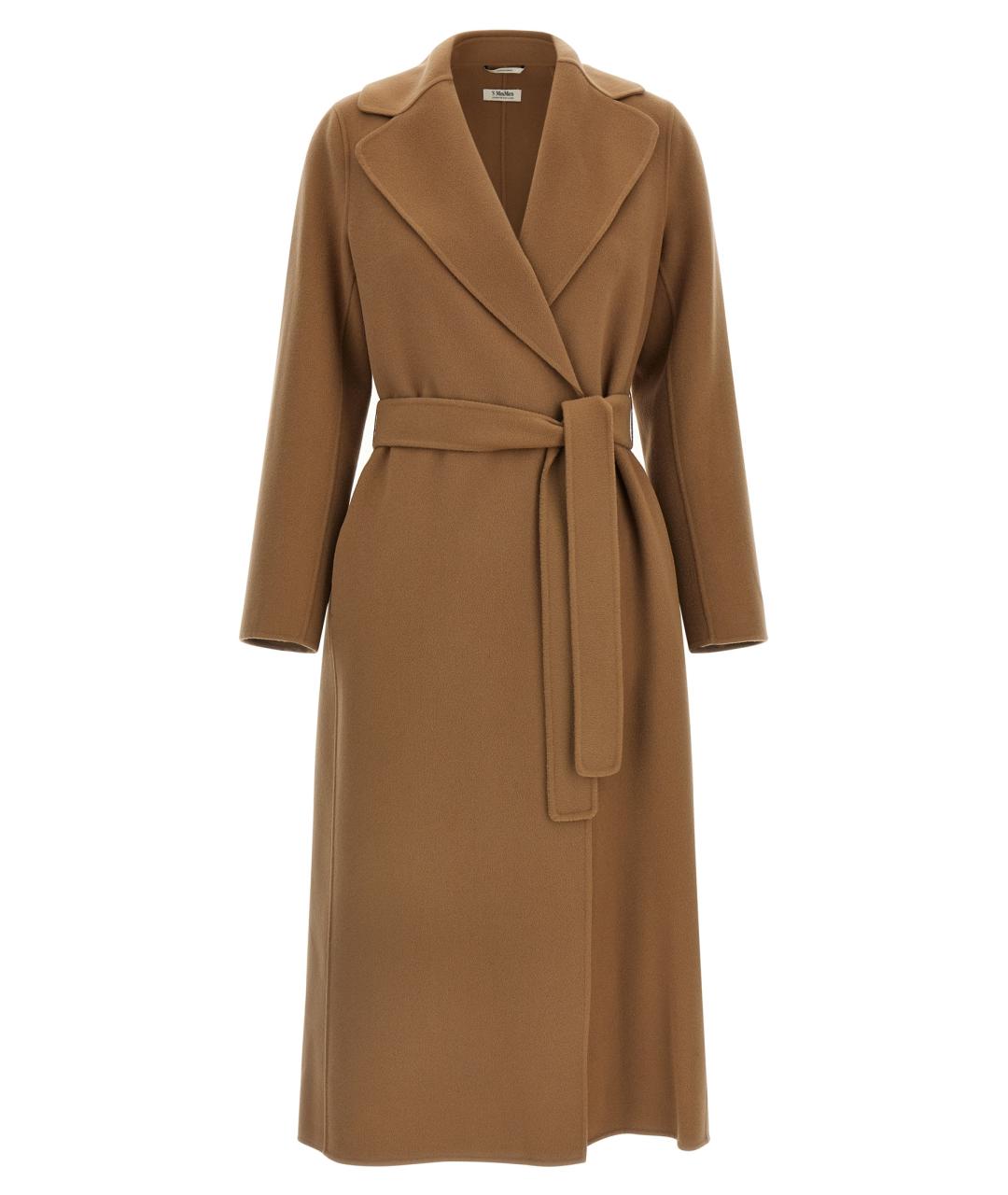 'S MAX MARA Коричневое шерстяное пальто, фото 1