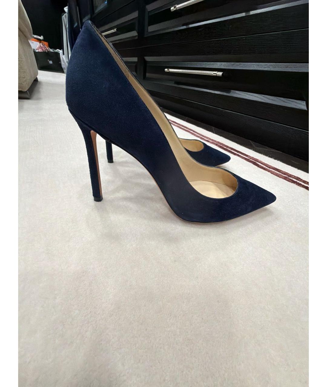 JIMMY CHOO Темно-синие замшевые туфли, фото 5