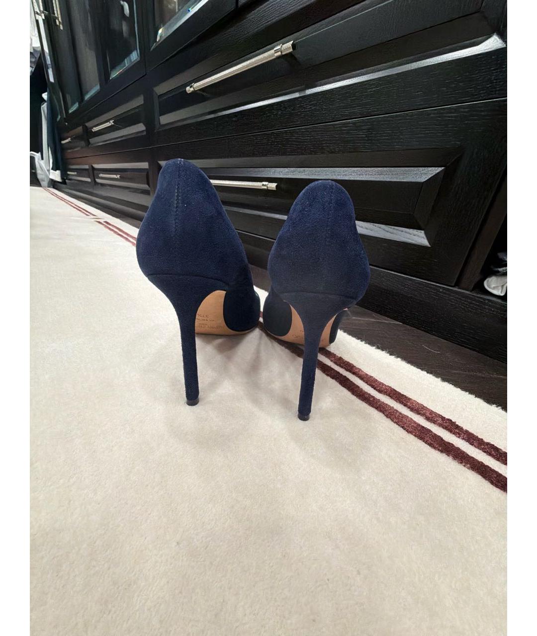 JIMMY CHOO Темно-синие замшевые туфли, фото 3