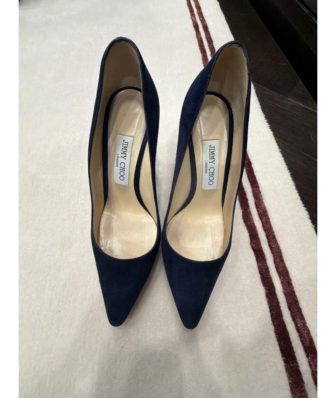 JIMMY CHOO Темно-синие замшевые туфли, фото 2