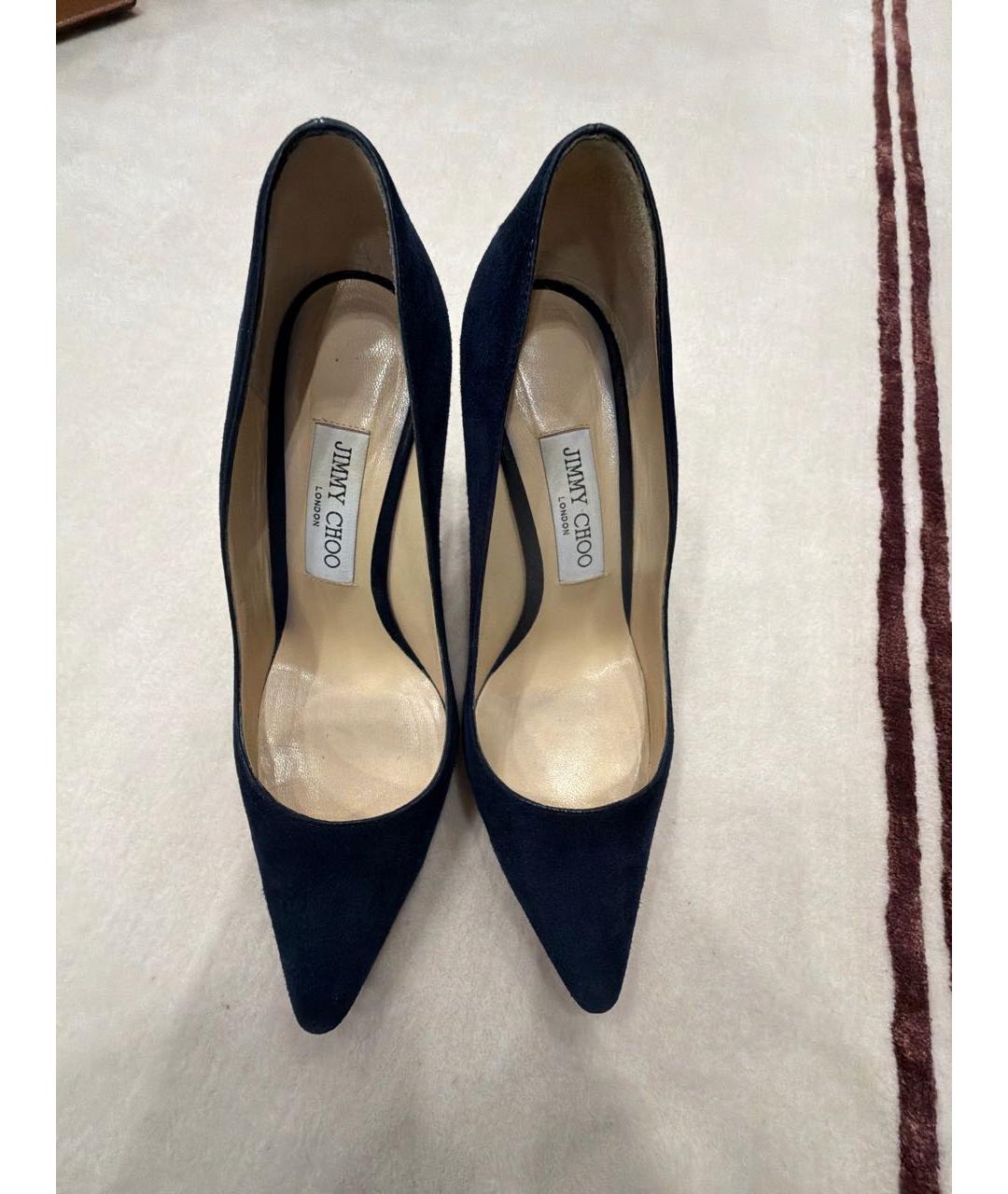 JIMMY CHOO Темно-синие замшевые туфли, фото 4