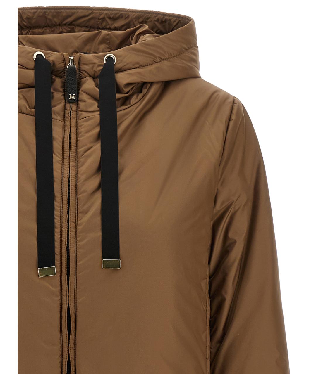MAX MARA Коричневая полиэстеровая куртка, фото 3