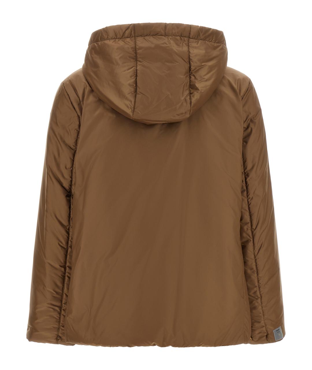 MAX MARA Коричневая полиэстеровая куртка, фото 2