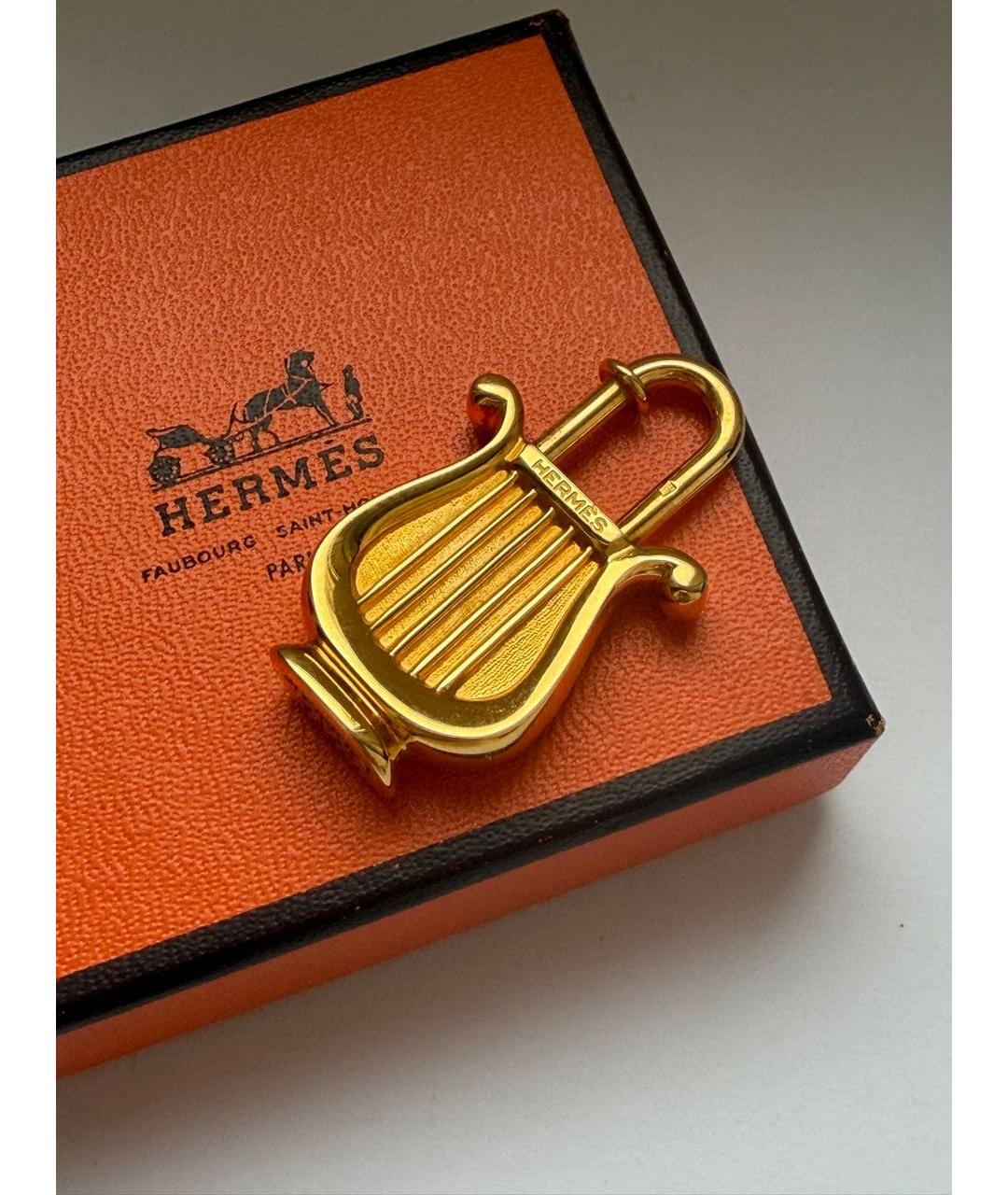 HERMES Золотая позолоченная подвеска, фото 3