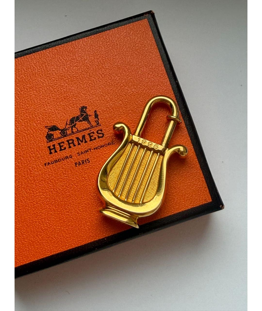HERMES Золотая позолоченная подвеска, фото 2