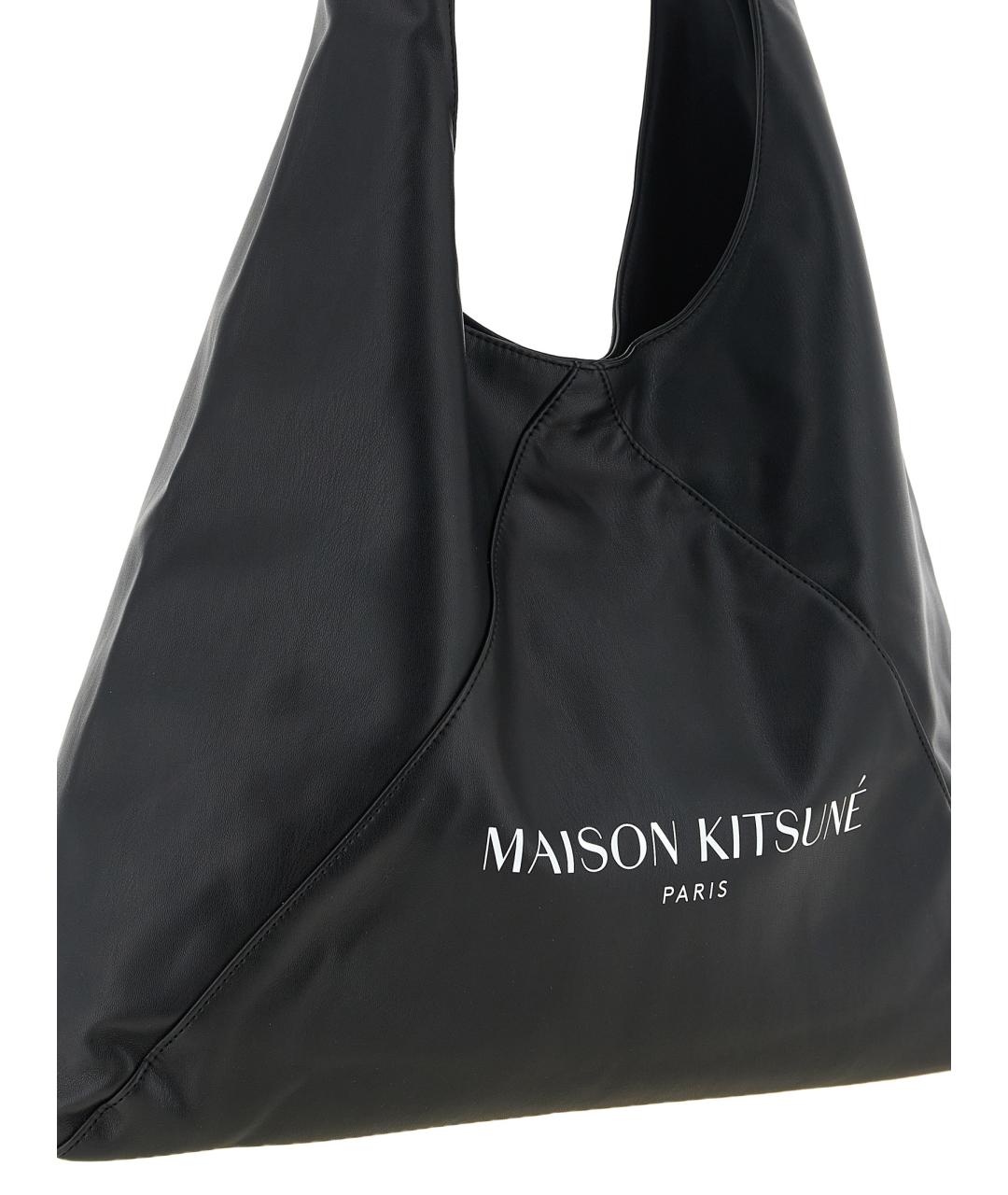 MAISON KITSUNE Черная сумка на плечо из искусственной кожи, фото 3