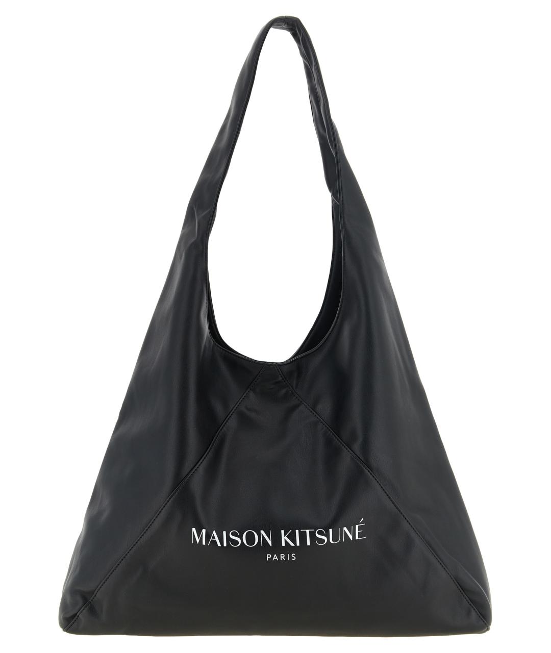 MAISON KITSUNE Черная сумка на плечо из искусственной кожи, фото 1