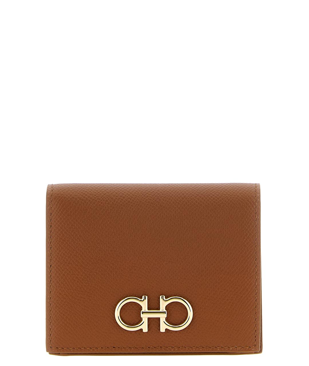 FERRAGAMO Коричневый кожаный кошелек, фото 1