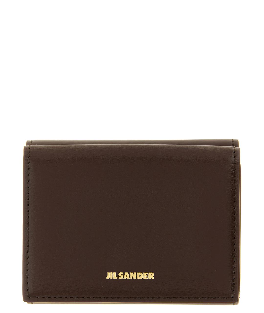 JIL SANDER Коричневый кожаный кошелек, фото 1