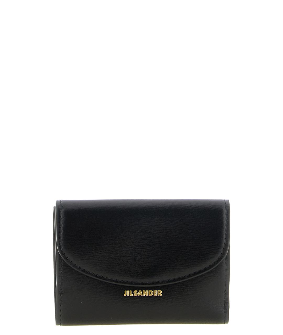 JIL SANDER Черный кожаный кошелек, фото 1