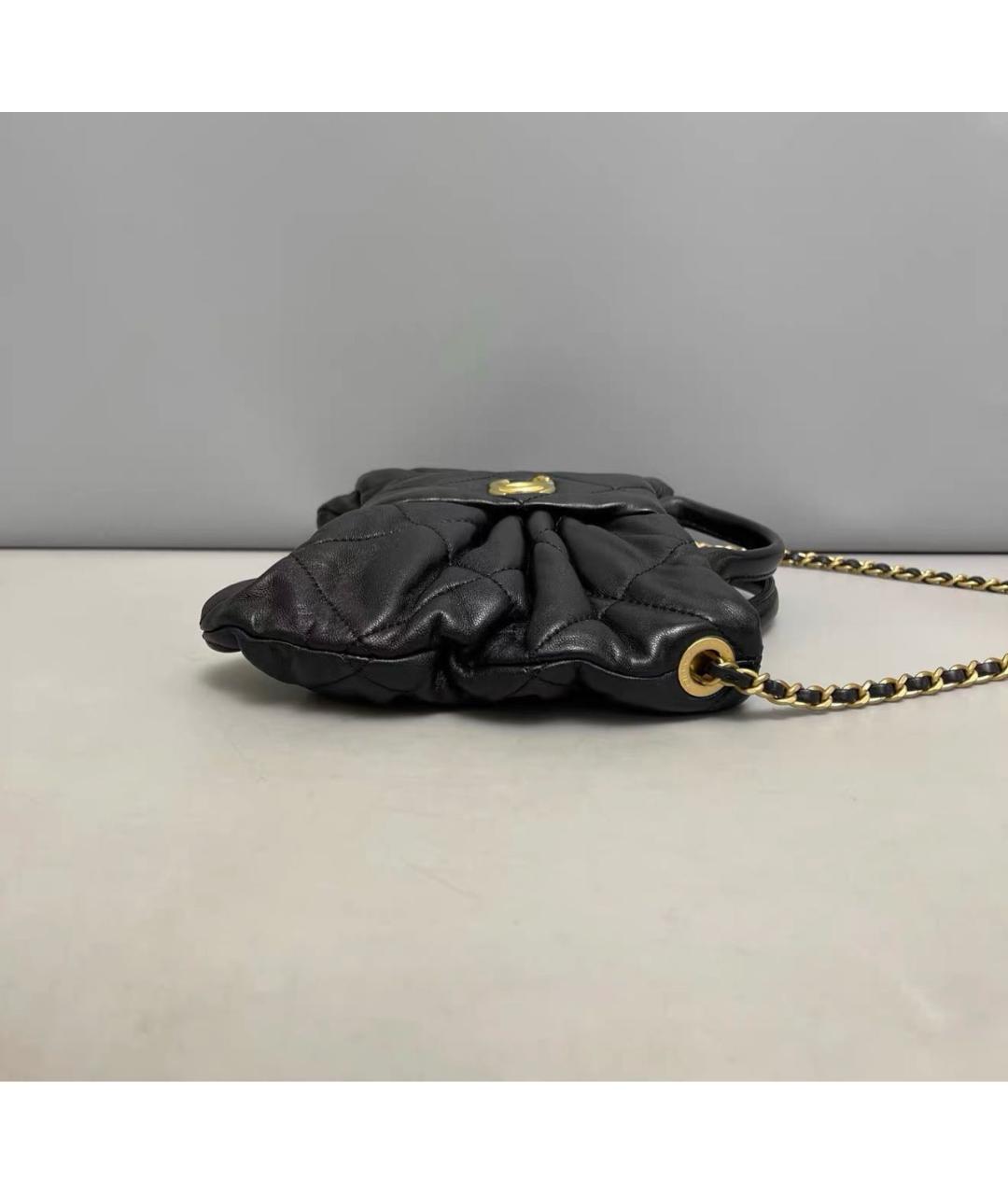 CHANEL Черная кожаная сумка через плечо, фото 4