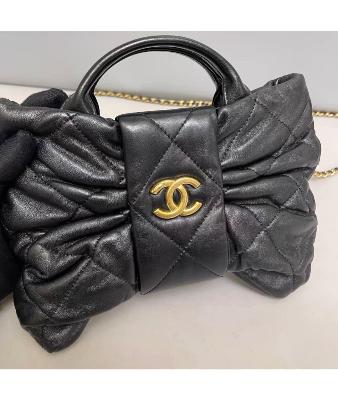 CHANEL Черная кожаная сумка через плечо, фото 6