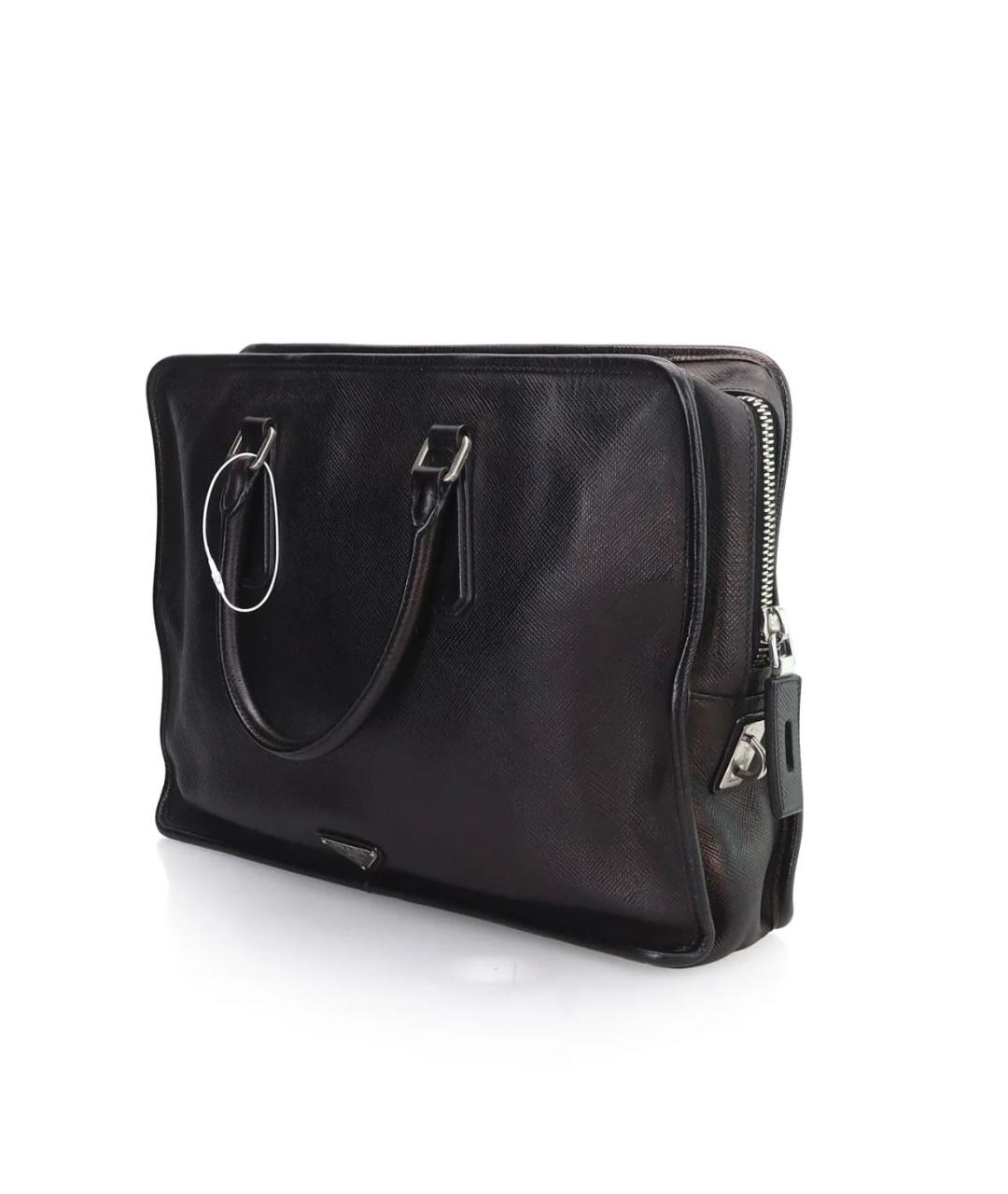 PRADA Черный кожаный портфель, фото 2