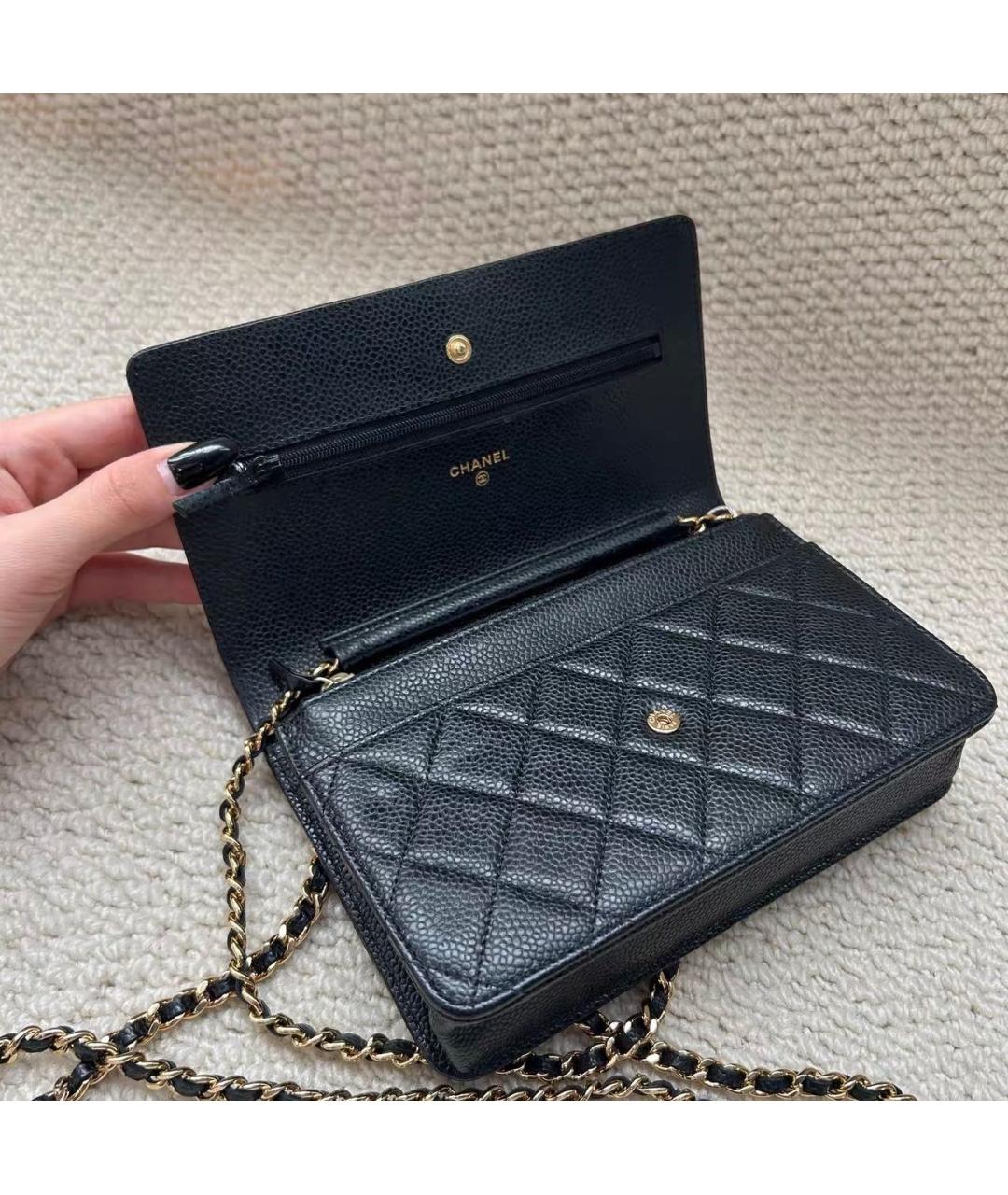 CHANEL Черная кожаная сумка через плечо, фото 6