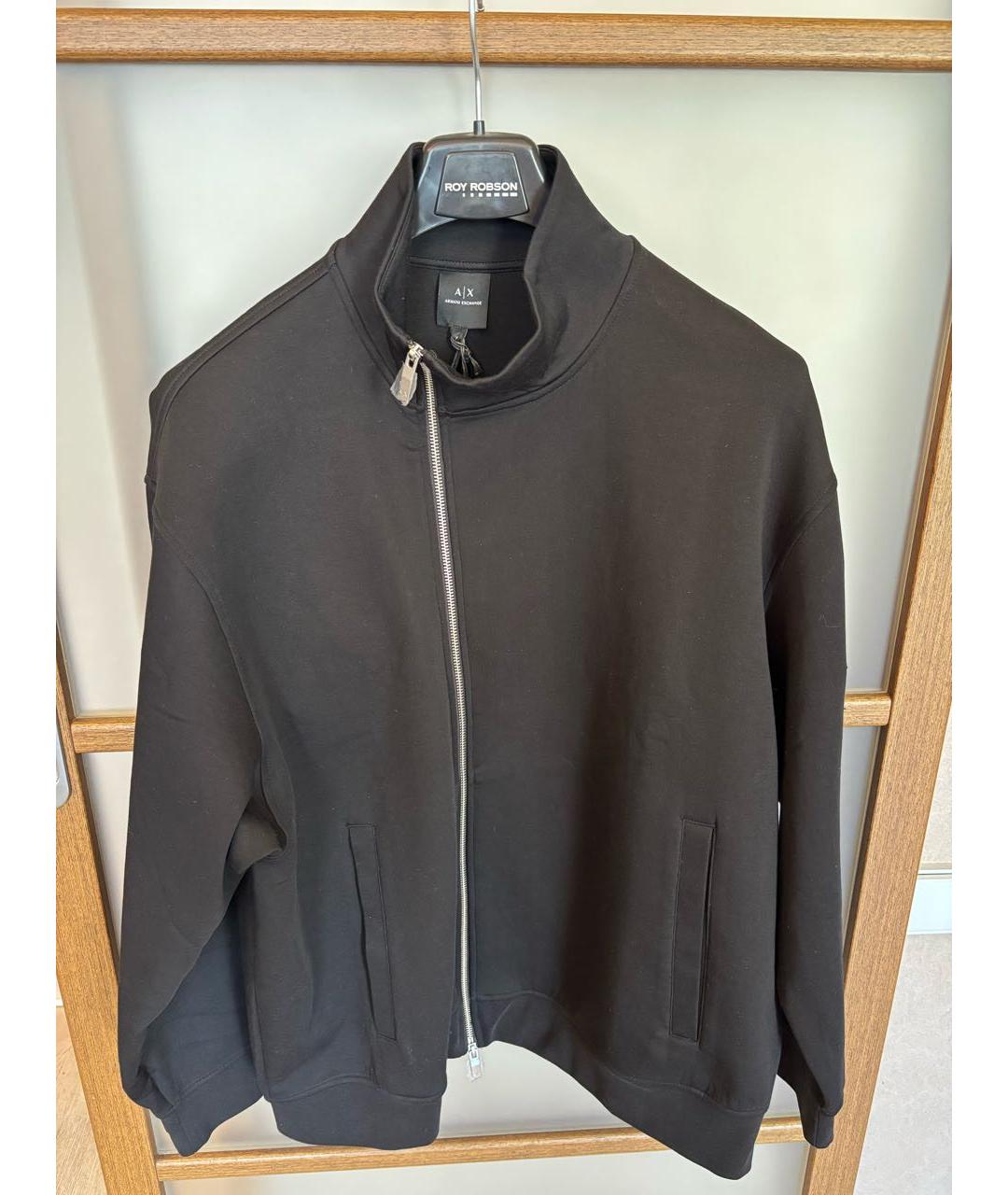 ARMANI EXCHANGE Черная хлопко-эластановая куртка, фото 9