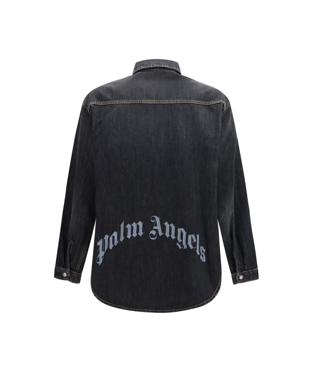 PALM ANGELS Синяя хлопковая кэжуал рубашка, фото 2