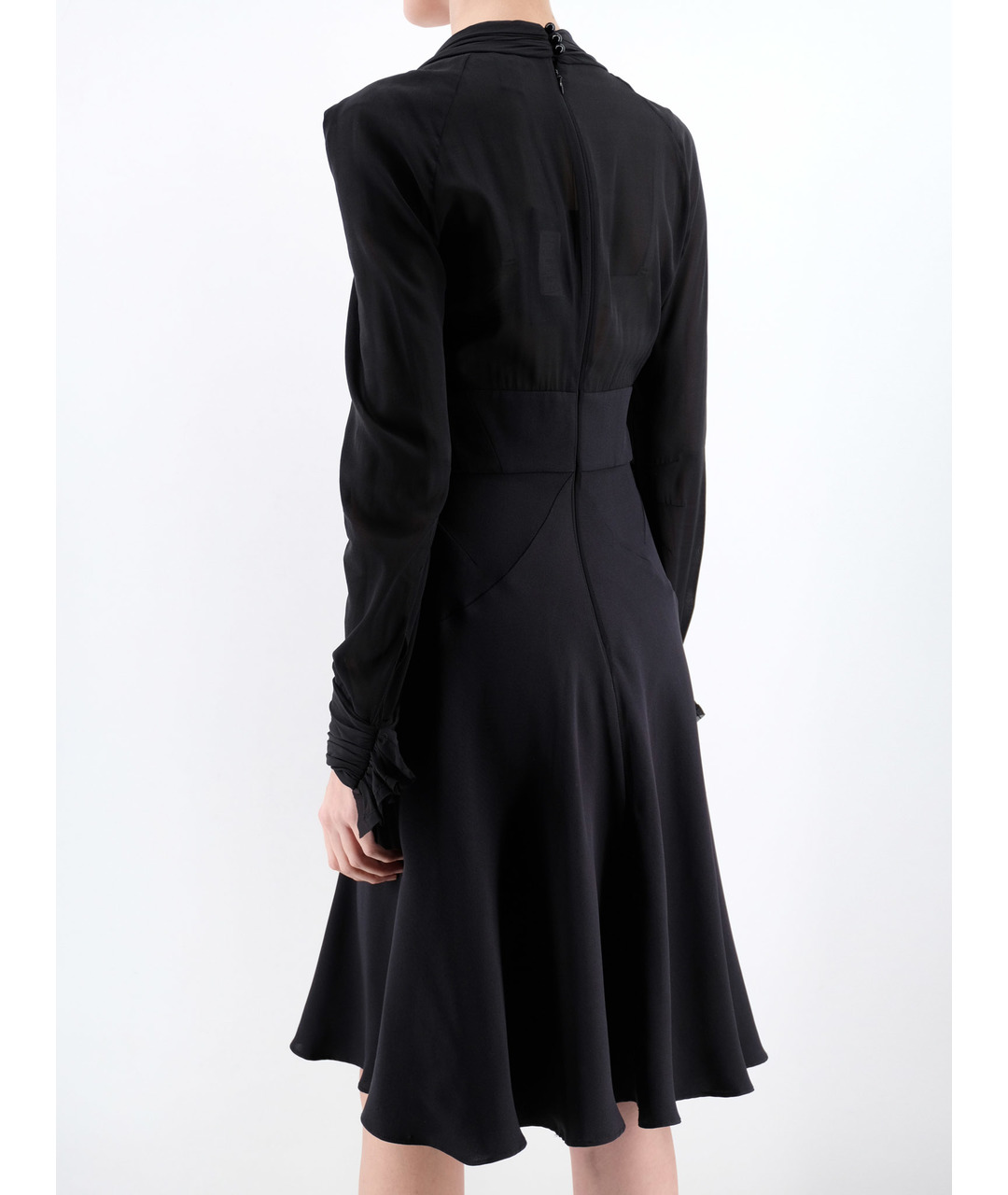 ZAC POSEN Черное шелковое повседневное платье, фото 3