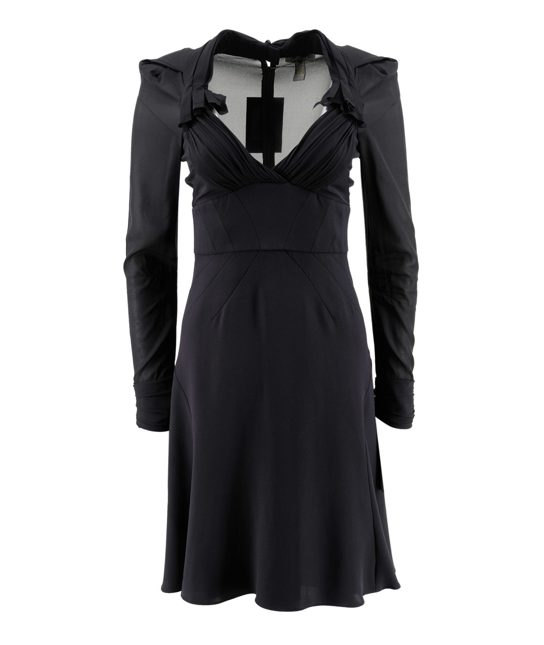 ZAC POSEN Черное шелковое повседневное платье, фото 1