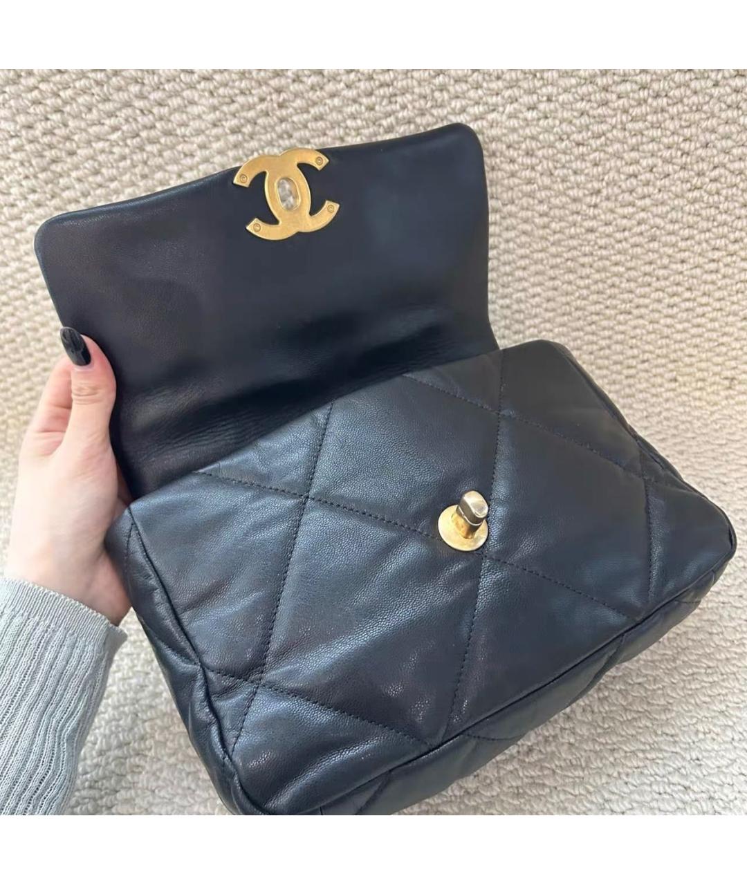CHANEL Черная кожаная сумка тоут, фото 8