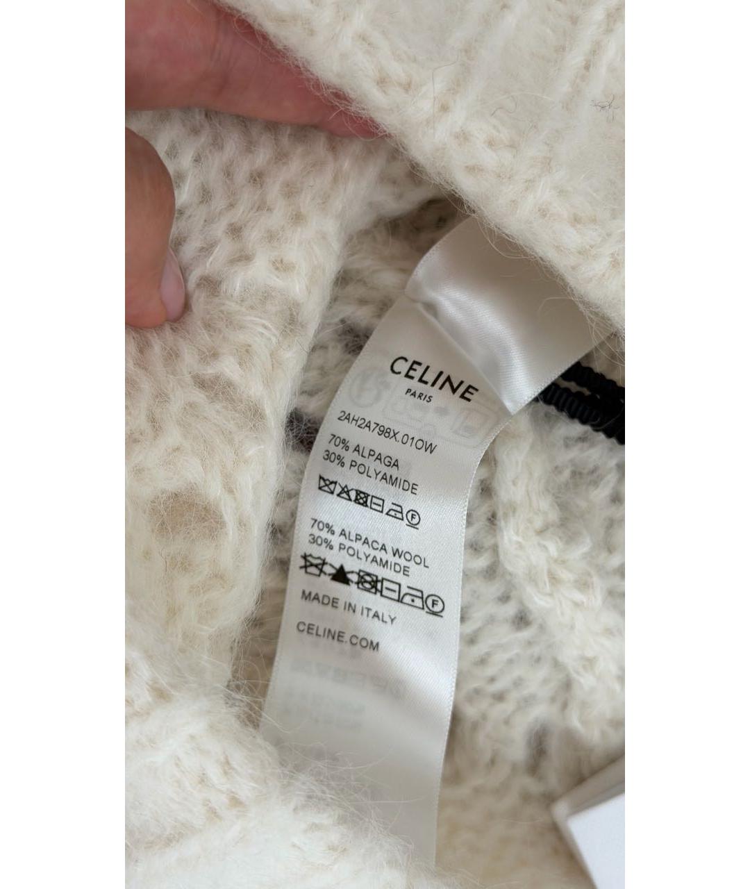 CELINE Белая шерстяная шапка, фото 4