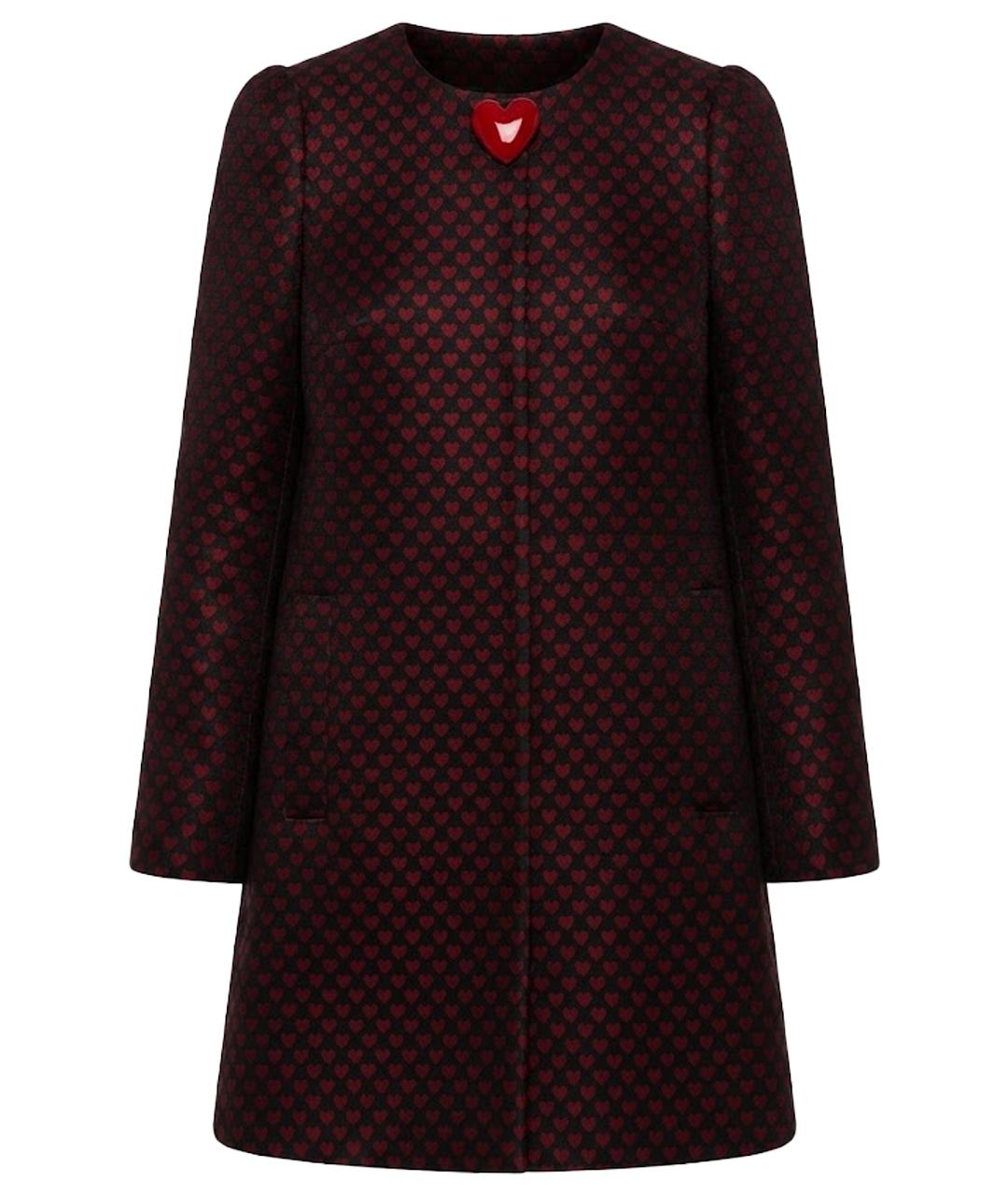 RED VALENTINO Бордовое полиэстеровое пальто, фото 1