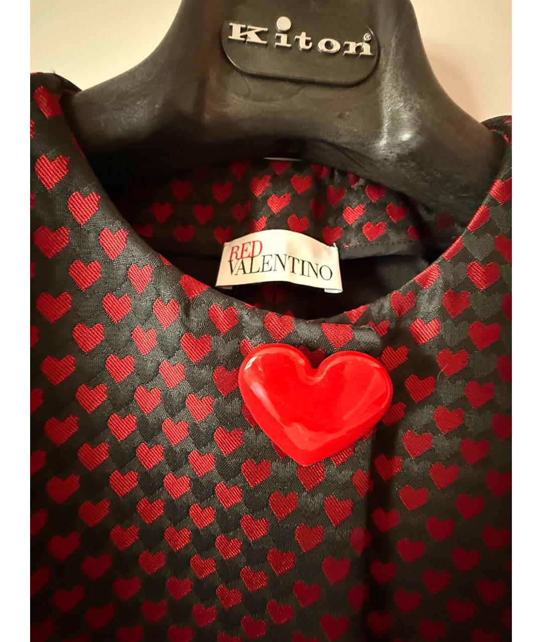 RED VALENTINO Бордовое полиэстеровое пальто, фото 3