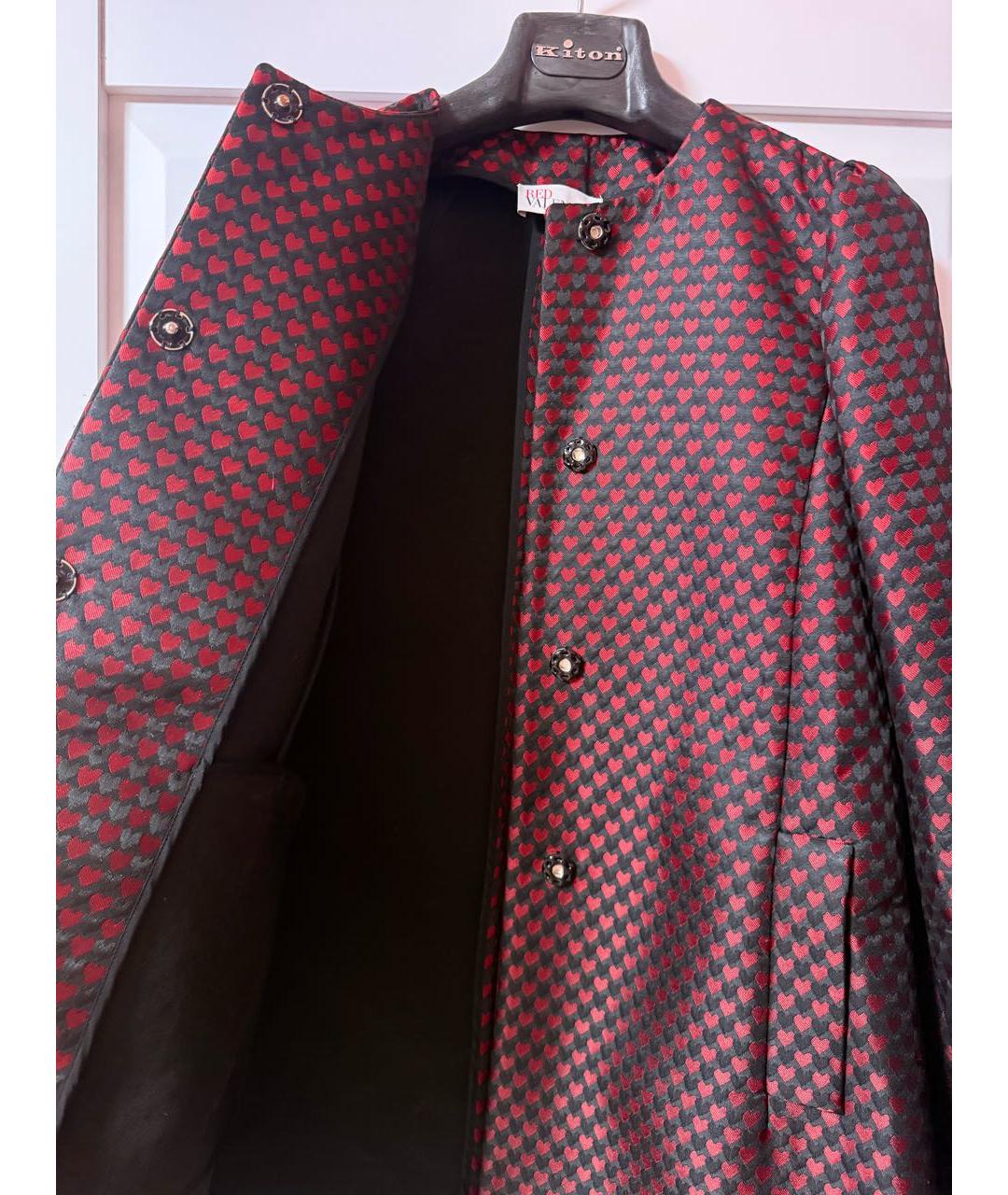 RED VALENTINO Бордовое полиэстеровое пальто, фото 4