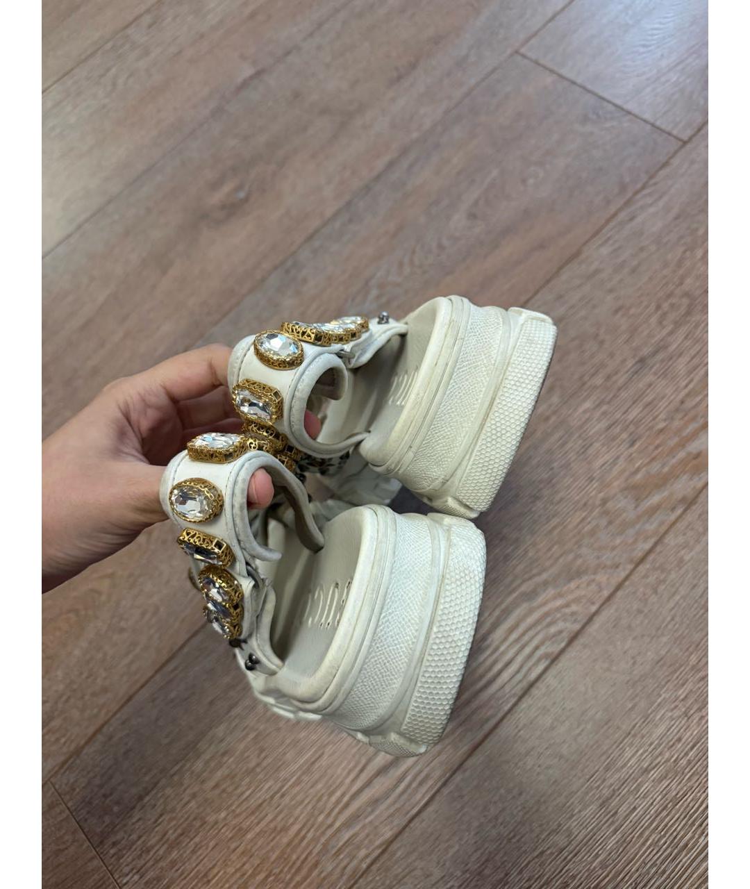 GUCCI Белые кожаные сандалии, фото 5