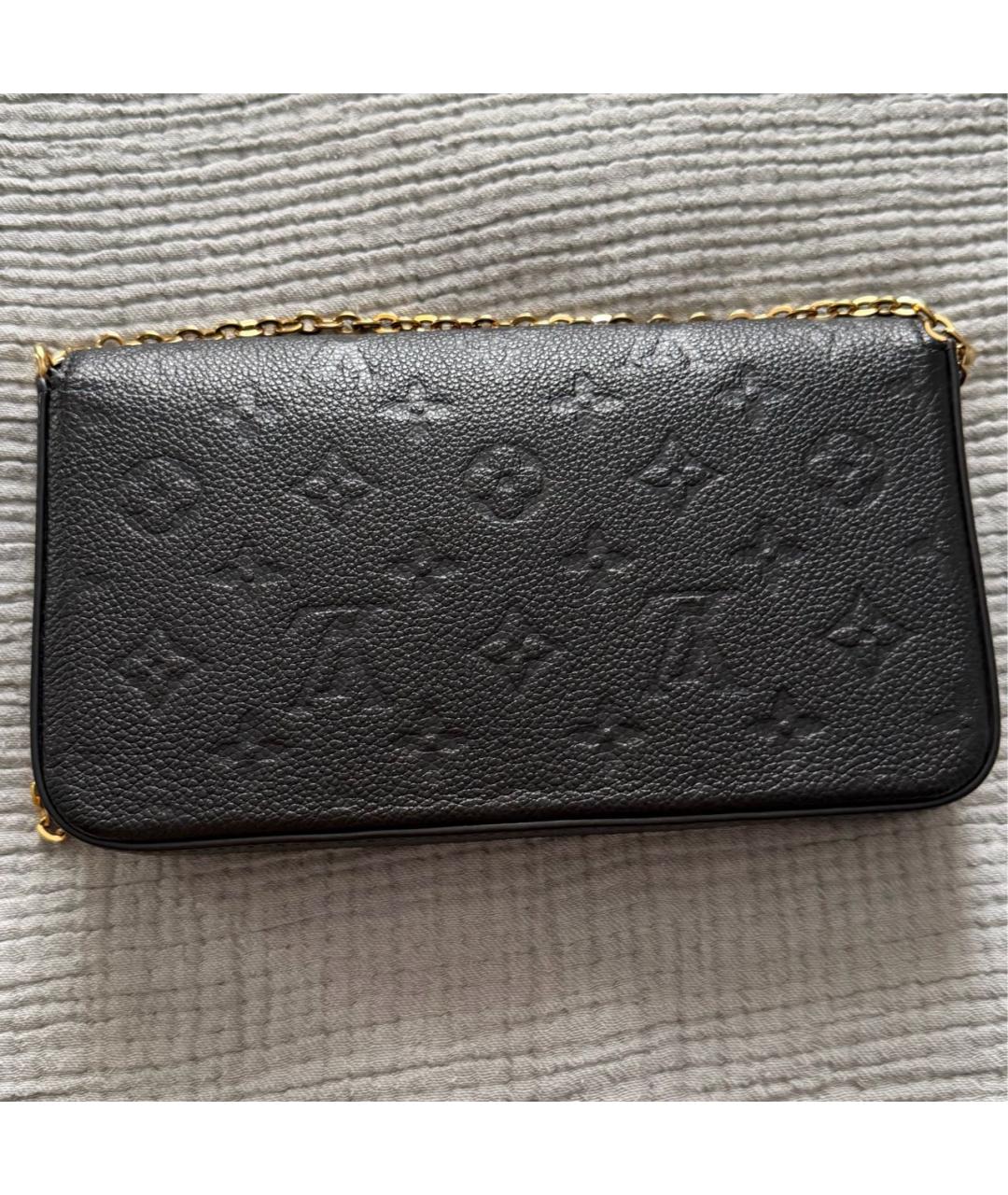 LOUIS VUITTON Черная кожаная сумка через плечо, фото 3