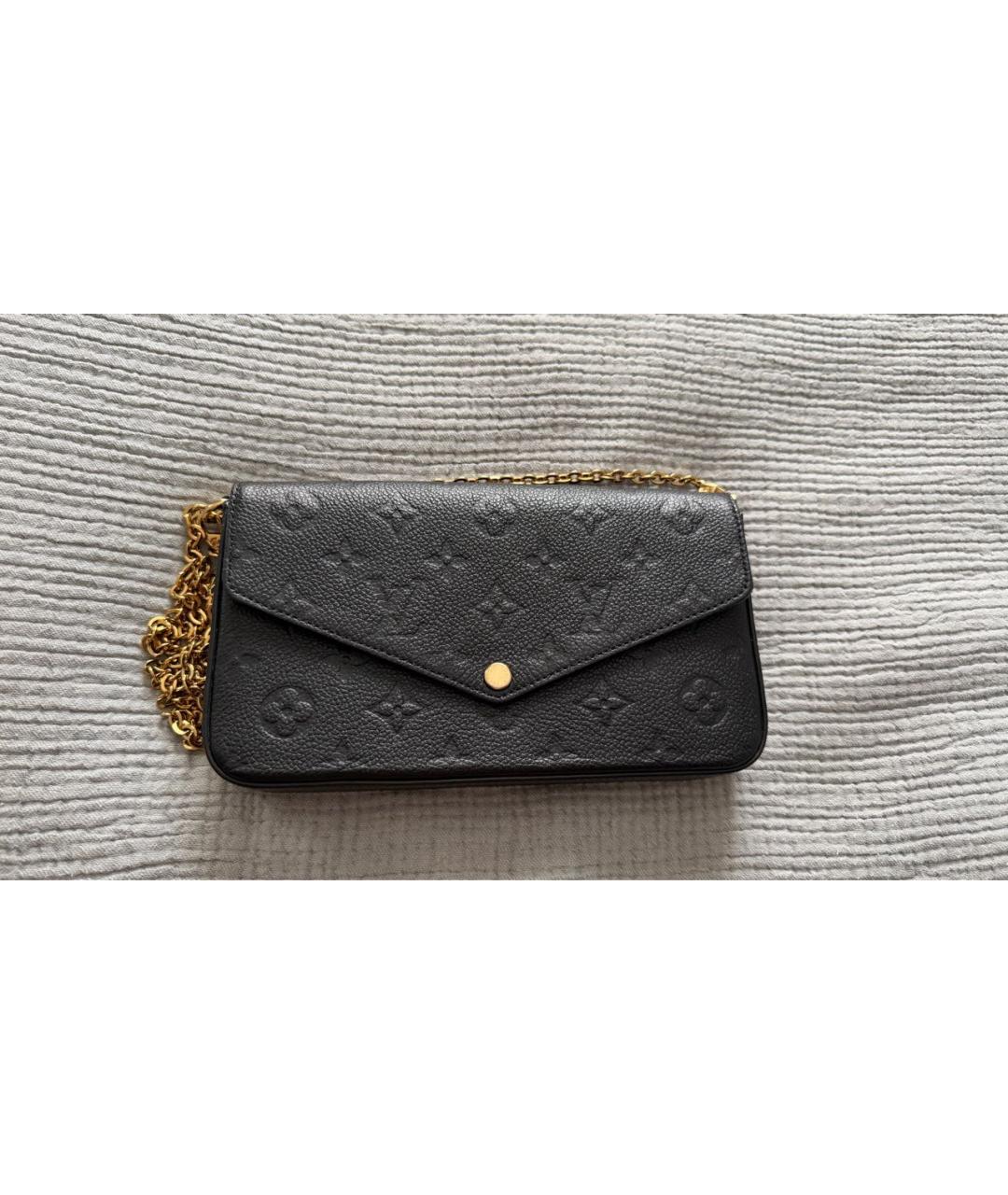 LOUIS VUITTON Черная кожаная сумка через плечо, фото 5