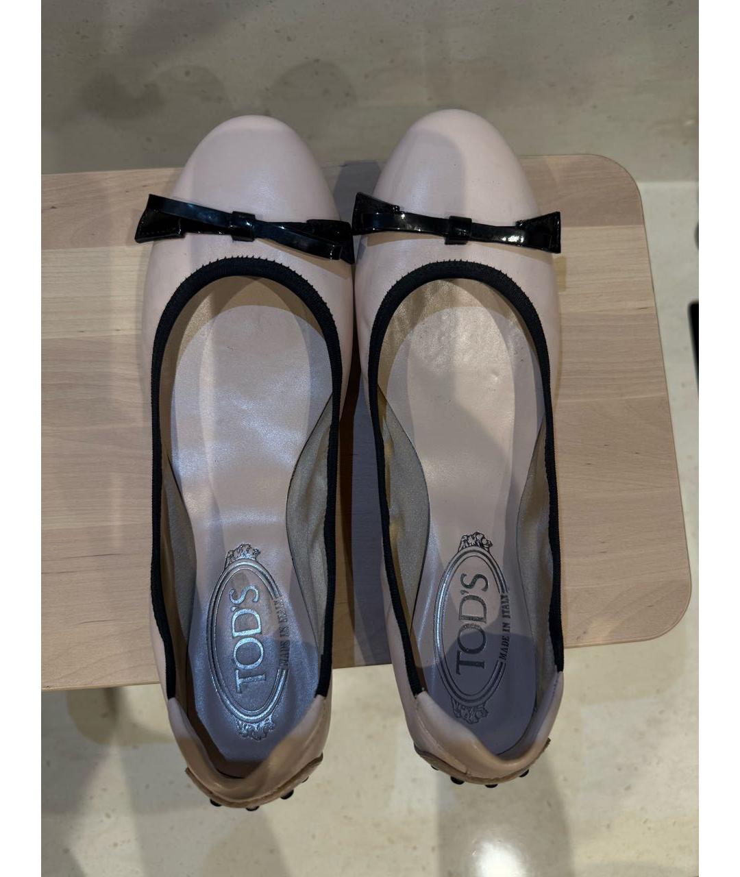 TOD'S Розовые кожаные балетки, фото 3
