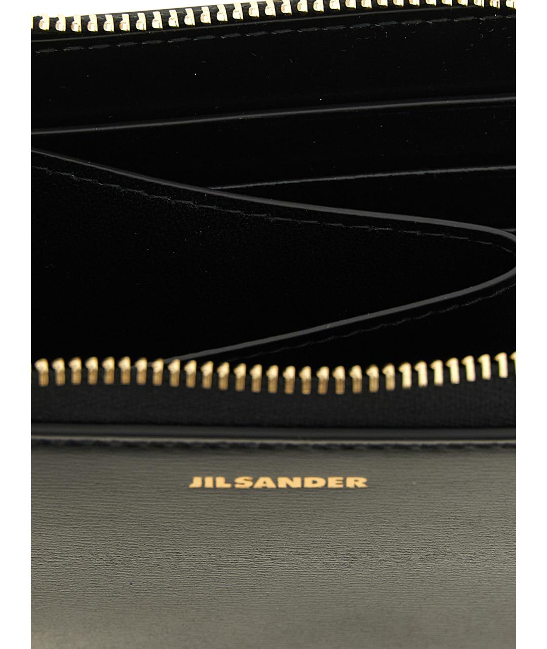 JIL SANDER Черный кожаный кардхолдер, фото 3